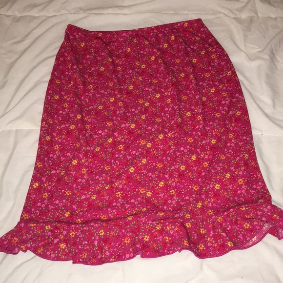 Hot Pink Floral Pencil Skirt - Picture 4 of 4